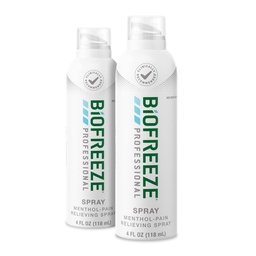Biofreeze Profesionálna sila Úľava od bolesti Aerosólový sprej, Artritída Bolesť Reliever, Úľava od bolesti v dolnej časti chrbta, Sore Muscle Relief, FSA Vhodná, 2 balenia (4 FL Biofreeze Menthol Spray)