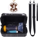MGZNMY Travel Nosenie kufrík pre Astma Inhaler, Inhaler Spacer pre deti a dospelých, Masky, Držiak taška s ramienkou Crossbody Rope a Mesh Pocket pre medicínu (Iba prípad) (Čierny mramor)
