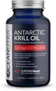 Wild Caught Antarktída Krill Oil 500MG, 60 Softgels, SuperbaBoost Omega 3 Supplement, EPA & DHA, Astaxantin, Choline, 56% Fosfolipidy, Udržateľný, Vystopovateľný, Žiadny rybí olej, Vanilla Flavor
