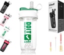 Litex Shaker Fľaše na proteínové Shakes, 26oz Blender Fľaša na precvičenie,Shaker poháre so slamkou, BPA-free Tritan Mixer fľaše na proteínový prášok, s pohárom kefky a pokyny (biela)
