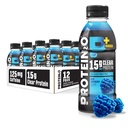 Protein2o 15g Srvátkový proteín Izolačný hydratačný nápoj Plus energia a koncentrácia, 350 mg elektrolytov, 125 mg kofeínu, bez cukru, modrá malinová fľaša, 16,9 oz fľaša (Stock of 12)