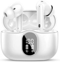Btootos Bezdrôtové Earbuds Bluetooth 5.4 Slúchadlá Bass Stereo Ušné putá s hlučnosťou Zrušenie Mic LED displej v ušiach slúchadlá IP7 vodotesné 36H Playtime for Lapttop Pad Phones Sports Workout White