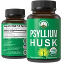 USDA Organic Psyllium Husk Vegan Kapsule Vyrobené s organickým Psyllium Husk Seed. Fiber Supplement for Gut. Tráviace Prebiotiká. Pilulky na trávenie, drsňáka bez návalu. Tablety