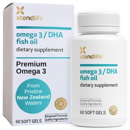 Xtendlife Omega 3 DHA rybí olej - 1100mg s 700mg DHA a 300mg EPA - Omega 3 6 9 doplnok pre srdce a mozog - 1 mesiac dodávky (60 Počet)