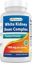 Najlepšie Naturals White Obličky Bean Complex 1800 mg per Serving- 180 Kapsule. Bez GMO a bez lepidla