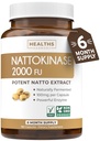 Zdravie Harmony Nattokináza 2000 FU (Non-GMO) Výkonný Nattokináza Supplement vyrobený z prirodzene fermentovaných sójových bôbov - (6 mesiacov dodávky) 180 Vegan Natto Kapsule