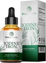 Prime Code [ 2 in 1] Iodine Liquid Supplement with Iron - Iodine Supplement Drops for Thyroid 250mcg - Supports Thyroidne Health Skin Health - Organic, Vegan, non-GMO, Alkohol a Gluten-free