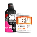 PROSUPPS L-karnitín 3000 Stimulant bez tekutých shotov (31 Servings, Dragon Fruit) a Thermo Tuk spaľovanie Thermogenický prášok (25 Servings, Molten Mango)