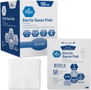 MED PRIDE Sterilné Gauze obväzy, 12 Ply Highly Absorbent Cotton, Individuálne zabalené, Non Stick, Bezbolestné odstránenie (3x3 palca (Pack of 100))