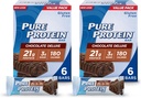 Čisté proteínové tyčinky, vysoký obsah bielkovín, výživné nánosy na podporu energie, nízky cukor, bezlepok, čokoládové deluxe, 6 grófov (pack of 2)