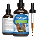 Pet Wellbeing Immune Sure for Mačky - podporuje normálne imunitné obrany, Gut Flora Balance, Andrographis, Echinacea, Vitamín C, Zinok - Veterinarian-formulované bylinné doplnky 4 oz (118 ml)