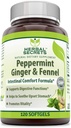 Bylinné Secrets Peppermint Ginger & Fenikel 120 Softgels (Non-GMO) - Podpora Digestívne funkcie* - Podporuje vitality*- pomáha upokojiť žalúdka