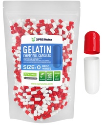 XPRS Nutra Veľkosť 0 Prázdne Kapsule - 1000 Počet prázdnych želatíny Kapsule - Pilulky DIY Plnenie kapsule - Pure Bovine Pill Gel Caps pre Do-It-Tvoje vlastné doplnky (červená/biela)