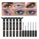 DNM farebné riasy, morská panna farebná riasa nepremokavá,6Pcs/Set,čierna,biela,modrá,Purple,BrownCharming Dlhotrvácna Cruelty Free & Vegan Volightning Maskara pre ženy Očný make-up