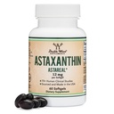 Astaxantín 12mg Max Strength (Len patentovaný astaxantín (Astrareal) s 70+ Human Klinické skúšky - Najštudovanejšia značka na svete) Grown, Harvested, and Made in The USA (Astaxantina) by Double Wood
