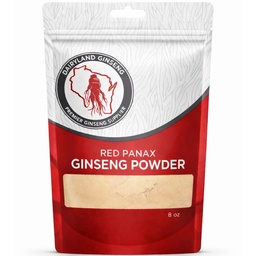 Červený Panax ženšen prášok s prírodnými ženšenozidmi (8 oz) - podporuje zdravú energiu, vitalita, nálada a viac, kórejský Panax ženšen Root Powder pre smoothies, Káva alebo nápoje (1 balenie)