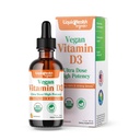 Vitamín D3 4000 IU, USDA Organické vitamín D tekuté kvapky pre dospelých a deti, Vegánsky vitamín D na podporu imunitného systému, zdravie kostí, podpora nálady, zdravá koža - vyrobené v USA (2 oz)