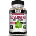 Kaya Naturals - Resveratrol Kapsule - Anti Aging Supplement - Antioxidanty s podporou mozgu - Maximálne výhody - 60 Veggie Kapsule