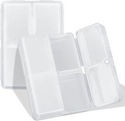 FYY Daily Pill Organizátor, 7 kompartmentov Prenosné pilulky Prípad Travel Pill Organizátor, [Folding Design] Pill Box pre Purse Pocket držať vitamíny, Cod Liver Oil, Doplnky a lieky-Clear