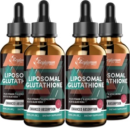 2000MG Lipozomálne Glutatión Tekuté kvapky, ultra vysoká absorpcia, prírodná detoxikácia, imunitný systém a kožný supprot*, L-glutatión, vitamín C a kyselina hyalurónová, kapsule alternatívne, 8.08 OZ