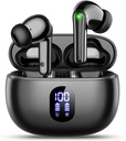 Wyness Bezdrôtové Earbuds Bluetooth 5.3 Ušné pupočníky, Hi-Fi Stereo Bass Ušné putá s 48H displejom a LED displejom, ľahké in-Ear slúchadlá s Mic, IPX7 vodotesné, dotykové ovládanie pre iPhone