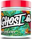 GHOST Greens Powder, Apple Cider - 30 Servírovanie - 19 Superfood Greens & Reds Powder, Fruits, Zelenina, Spirulina, & Chlorella, Prebiotiká, 10 miliárd CFU Probiotické a tráviace enzýmy - bez lepidla