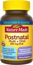 Nature Made Postnatal Multivitamín + DHA 200 mg, 60 Softgels, na podporu ošetrovateľskej matky a deti počas dojčenia, postnatálne vitamíny a živiny vrátane železa, vitamín D3, vápnik, jód
