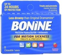 Bonine for Motion Disease Žuvacie tablety, Malinová Ochutené, 8 Každý