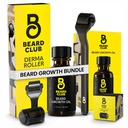 Beard Club Premium Derma Valček a medvedí rastový olej - Mikroneedleling Valček s 540 titánových mikroneedles pre tvár, telo a skalp - Brada Valček so santalwoodom a medvedím olejom
