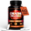 Kreatin HCL Kapsule s HMB - Cvičenie Supplement pre mužov a ženy, Svaly Builder, Vytrvalosť, Sila, Superior to Monohydrát: Instantné pre Max Absorbcie, No Load, No Bloat, 180 Vegan Kapsule