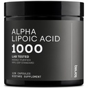 Toniiq 1000mg Ultra vysoká sila Alpha Kyselina lipová Kapsule - Vysoko očistené 99%+ USP Standard - 120 Kapsule ALA Supplement