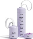 Betife roztomilý pilulka Organizátor, roztomilé týždenné pilulky pre cestovanie, roztomilé denné pilulky prípad 7 deň, so 7 veľkými Stackable Compartments, pevný ABS pilulka držiak pre vitamín doplnok medicína [purple)