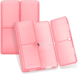 FYY Daily pilulky Organizátor, 7 kompartmentov Prenosné pilulky Prípad Travel pilulky Organizátor, [Folding Design] Pill Box pre Purse Pocket držať vitamíny, Cod pečene olej, Doplnky a lieky-Clear Red
