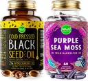 Maju Superfoods Čierne Seed Olej kapsuly a fialové more Moss kapsule