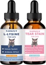 Lyzín pre mačky a tear odstraňovač škvŕn - Podpora normálnej vizuálnej funkcie, odstránenie škvŕn, studená úľava - Cat Respiration and Eye Infection Liečba pre Runny Nose a Vodnaté oči