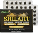 90 tabliet Shilajit, Himalayan Shilajit Organic Dry Drops (200mg Každý, 90 dní) - Maximum Potency Gold Grade Supplement - pre metabolizmus, energie a imunitnej podpory