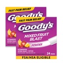 Goodyho extra sila bolesť hlavy prášok, zmiešané ovocie Blast chuť rozpustiť balenia, 24 jednotlivé balenia (2 balenia)