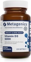 Metagenics Vitamín D3 5000 - Pre imunitnú podporu, zdravie kostí a srdca* - vysoká potencia vitamín D - non-GMO - bez lepidla