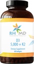 RHMD D3 5,000 + K2 Dietary Doplnky (60 Softgels)