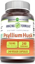 Amazing Formules Psyllium Husk 750mg Veggie Capsules Supplement 
