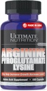 Ultimate Nutrition L-Arginine Doplnky pre mužov a ženy - Stacked Amino Acid Complex s aginínom, Pyroglutamátom a lyzínom - Podpora GH, Výroba oxidu dusnatého a optimálny prietok krvi - 100 kapsúl