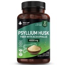 Psyllium Husk Kapsule obohatené o probiotiká Fibre Supplement High Absorbency Sila prispieva k Gut a trávivé zdravie z Plantago Ovata semien, Ispaghula Husk, Gluten-free Made in UK