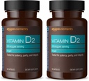 Amazon Elements Vitamín D2 2000 IU, Vegan, 65 Kapsule, podporuje silné kosti a imunitné zdravie, 2 mesiace dodávky (Backaging May Vary) (Back of 2)