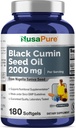 NusaPure Black Seed Oil 2000mg per Serving - 180 Softgel Caps (Non-GMO, Gluten-Free) Studená Nigella Sativa