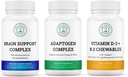Vitalita & Mind Wellness Trio Bundle - komplex podpory mozgu, adaptogénny komplex a vitamín D3+K2