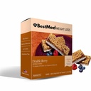 BestMed - High Protein Nutrition Bar - Low-Carb, 15g Protein, Low Sugar, High Fiber, Low Calorie, Jedlo Replacement Bar (Double Berry, 1 Box - 7 Počet)
