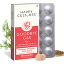 Happy Cultures Goodbye Gas, Chewable Gas Relief Capsulas od Digestive Health, Bloating and Insliance with Simeticone 50mg - 30 Chewables