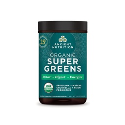 Staroveká výživa Super Greens prášok, Organické Superfood prášok s probiotikami vyrobený s Spirulina, Chlorella, Matcha, a tráviace enzýmy, 25 Servings, 7.05oz