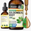 BIO KRAUTER Goldenseal Root Extract Liquid - Vegan Respiration Support - Golden Seal Drops - Alkohol a cukor bez - 2 Fl.Oz.