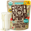 EarthChimp Organic Vegan Protein Powder - s probiotikami - Non GMO, Dairy Free, Non Swhey, Plant Based Protein Powder for Women and Men, Gluten Free - 52 Servings 64 Oz (Plain & Unseled) No Scoop